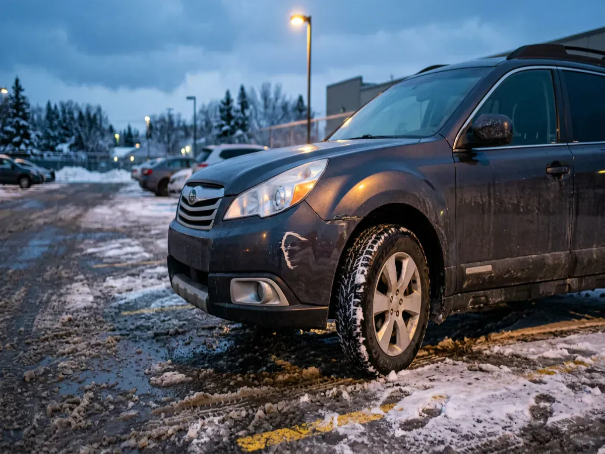 Scena dokumentacji uszkodzenia powłoki na zimowym parkingu, plik dokumentacja-parking-zima-uszkodzenie-powłoki-1200x900.webp, wymiary 1200×900 pikseli